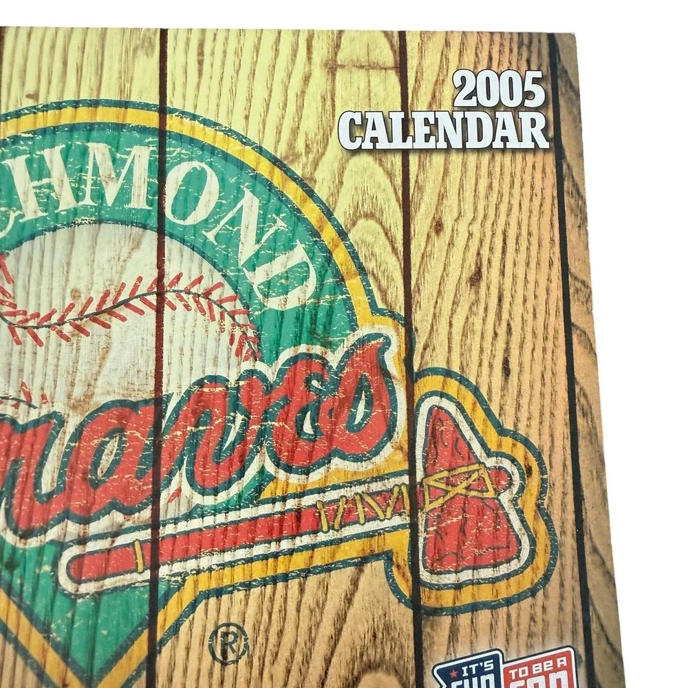 Vintage 2005 Richmond Braves Wall Calendar One Size Brown Minor League‎ Baseball